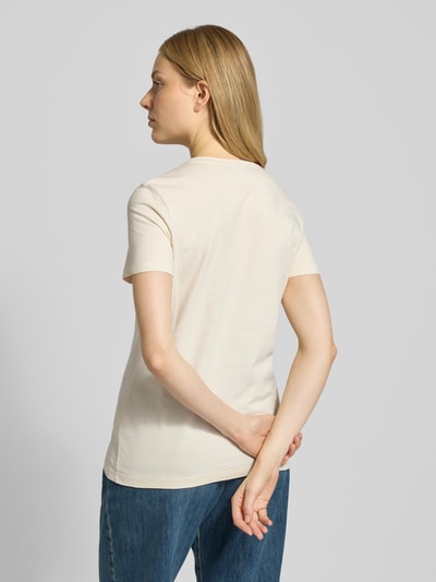 Lauren Ralph Lauren T-shirt met labelstitching, model 'KATLIN' Ecru - 5
