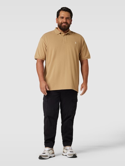 Polo Ralph Lauren Big & Tall PLUS SIZE poloshirt met labelstitching Lichtbruin - 1