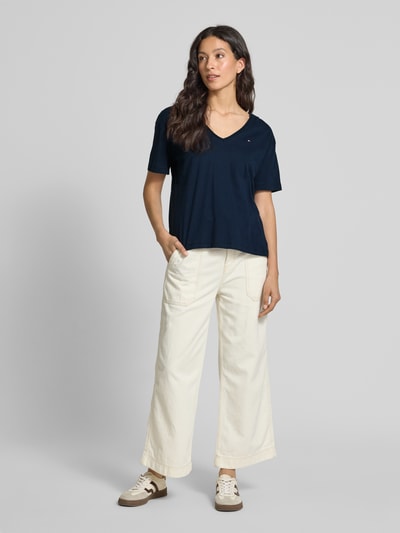 Tommy Hilfiger Regular fit T-shirt van puur katoen Marineblauw - 1