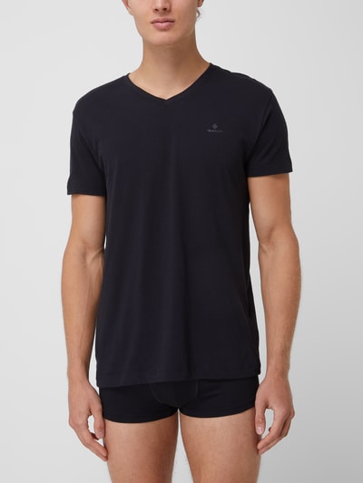Gant T-Shirt aus Baumwolle im 2er-Pack Schwarz 2