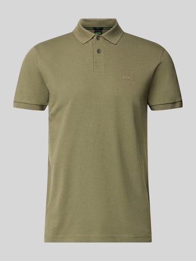 BOSS Green Slim Fit Poloshirt aus reiner Baumwolle Modell 'PAUL' Oliv 2