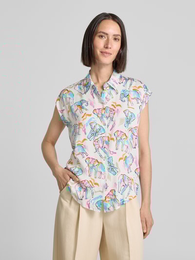 Emily Van den Bergh Bluzka o kroju regular fit z krótkim rękawem Biały 4