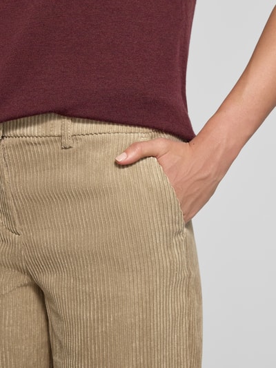 Christian Berg Woman Spodnie sztruksowe z prostą nogawką i fakturowanym wzorem Beżowy 3