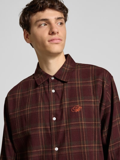 PROHIBITED Vrijetijdsoverhemd met knoopsluiting Bordeaux - 3