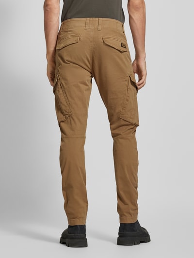 PME Legend Slim fit cargobroek met labeldetail, model 'NORDROP' Zand - 5