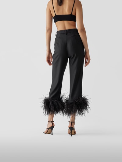 Magda Butrym Wollhose mit Federbesatz Schwarz 5