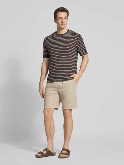 FTC-Cashmere T-Shirt in Strick-Optik mit Kaschmir-Anteil Dunkelbraun 1