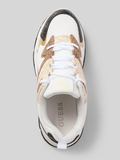 Produktfoto, Sneaker mit Schnürverschluss von Guess aus Material-Mix mit abgerundeter Spitze, Label-Detail und strukturierter Sohle, Damen