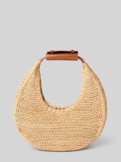 Staud Handtasche mit Label-Detail Modell 'MOON RAFFIA' Sand 4