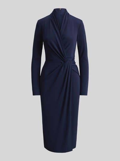 Lauren Ralph Lauren Knielanges Kleid in Wickeloptik Marine 2