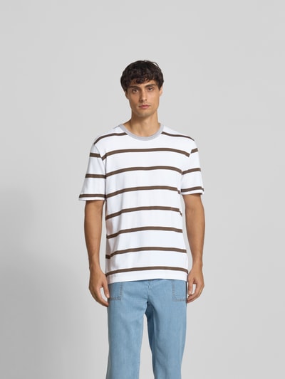 Officine Générale Regular Fit T-Shirt aus Baumwoll-Mix Weiss 4