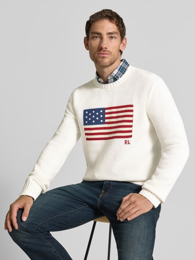 Polo Ralph Lauren Regular Fit Pullover aus reiner Baumwolle Offwhite 3