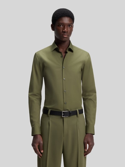 HUGO Slim Fit Businesshemd aus reiner Baumwolle Modell 'KENNO' Oliv 4