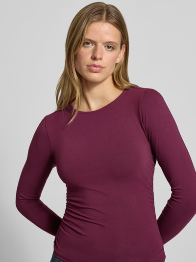 ONLY Regular Fit Langarmshirt aus Baumwoll-Mix Modell 'MIRA' ' Bordeaux 3