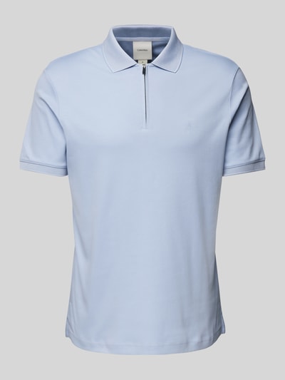 CK Calvin Klein Slim Fit Poloshirt mit Logo-Stitching Modell 'LIQUID TOUCH' Hellblau 2