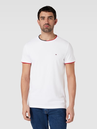 Tommy Hilfiger T-shirt z wyhaftowanym logo Biały 4