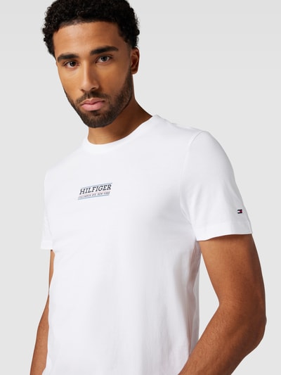 Tommy Hilfiger T-Shirt mit Label-Print Weiss 3