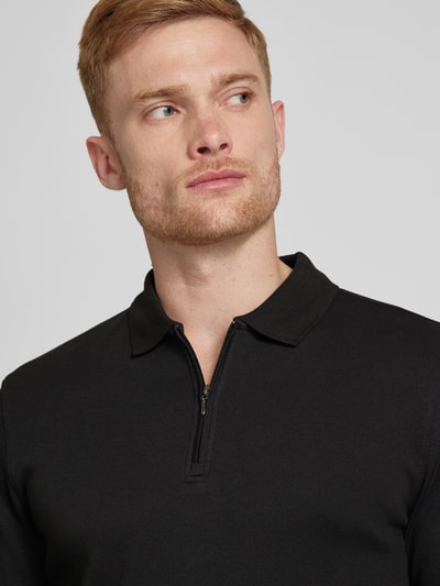 Christian Berg Men Poloshirt mit kurzem Reißverschluss Black 3