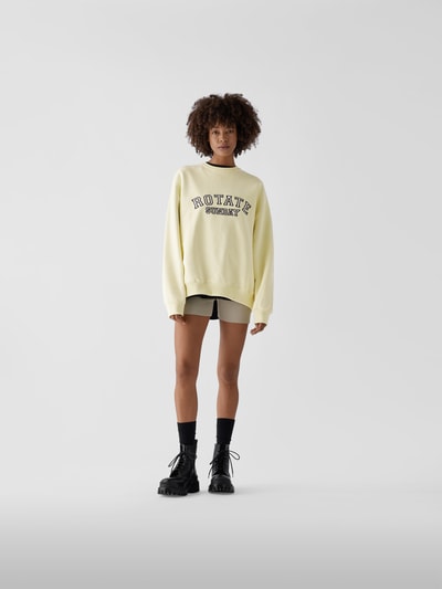 ROTATE BIRGER CHRISTENSEN Sweatshirt mit Label-Stitching Gelb 1