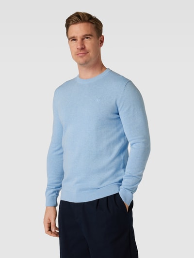 Tom Tailor Strickpullover mit Label-Stitching Hellblau 4