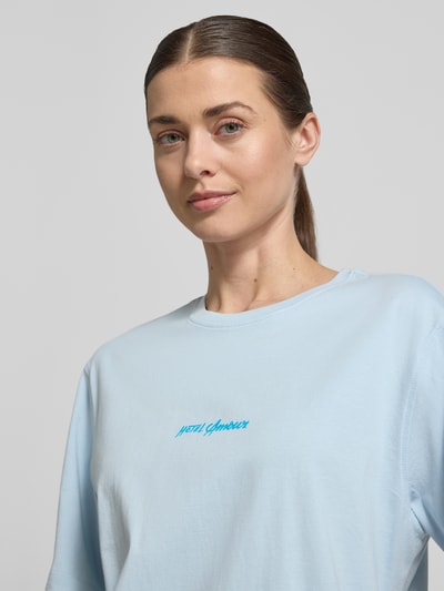 Selected krój regular fit t-shirt z czystej bawełny model 'VIGGA' Jasnoniebieski 3