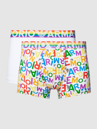 Emporio Armani Trunks mit Allover-Muster im 2er-Pack Weiss 1