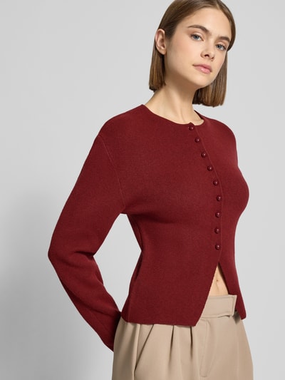 Gina Tricot Strickjacke mit Knopfleiste Bordeaux 3
