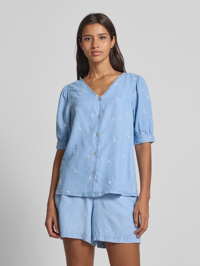 B.Young Bluzka jeansowa o kroju regular fit z dekoltem w serek model ‘KOSMO’ Niebieski 4