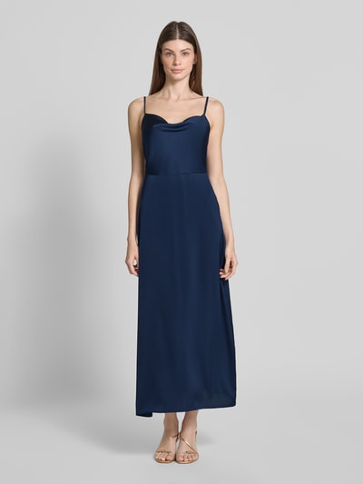 Vila Sukienka midi z satyny z lejącym dekoltem model ‘RAVENNA’ Granatowy 4