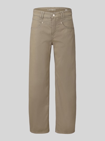 Produktfoto, sandfarbene Regular Fit Barrel Jeans aus Baumwoll-Mix Modell 'ODELE' von CAMBIO, Damen Barrel Jeans von CAMBIO, glatte Oberfläche