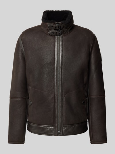 Strellson Lederjacke im Biker-Look Modell 'SHELTER-DF' Dunkelbraun 2