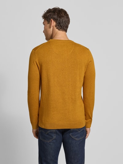 Tom Tailor Regular fit gebreide pullover van zuiver katoen Mosterdgeel - 5