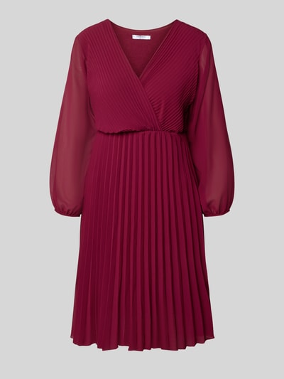 ZABAIONE Knielanges Kleid mit Plisseefalten Modell 'Im44sa' Bordeaux 2