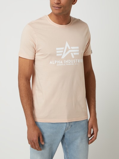 Alpha Industries ‘BASIC T-SHIRT’ z bawełny z nadrukiem z logo Łososiowy 4