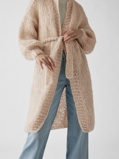 Maiami Longcardigan mit Taillengürtel Beige meliert 3
