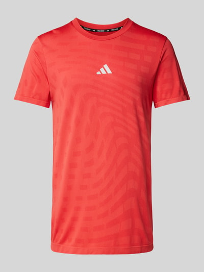 Adidas Training T-shirt z fakturowanym wzorem Czerwony 2