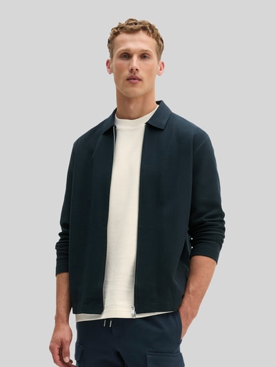 Marc O'Polo Regular Fit Sweatjacke aus reiner Baumwolle mit Zweiwege-Reißverschluss Marine 4