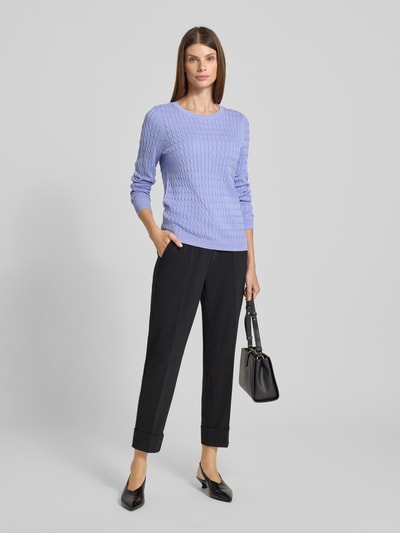 Christian Berg Woman Gebreide pullover met kabelpatroon Lavendel - 1