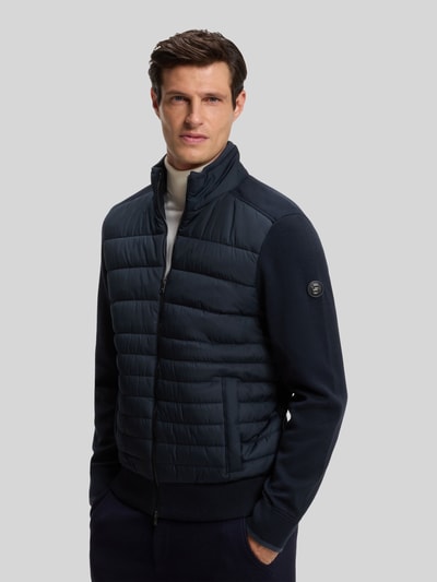 BOSS Regular Fit Strickjacke aus Baumwoll-Schurwoll-Mix Modell 'H-Facente' Marine 6