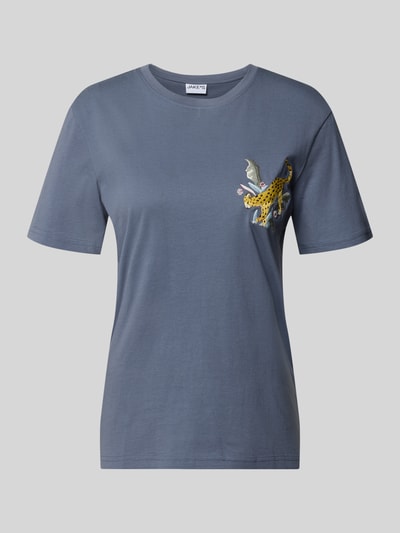 Jake*s Casual Regular Fit T-Shirt aus Baumwoll-Mix Modell 'ELI' ' Jeansblau 2