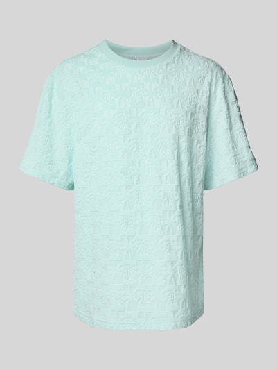 KARL KANI T-shirt met geribde ronde hals Oceaanblauw - 2