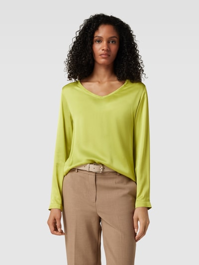 Milano Italy Blouse met V-hals Lichtgroen - 4