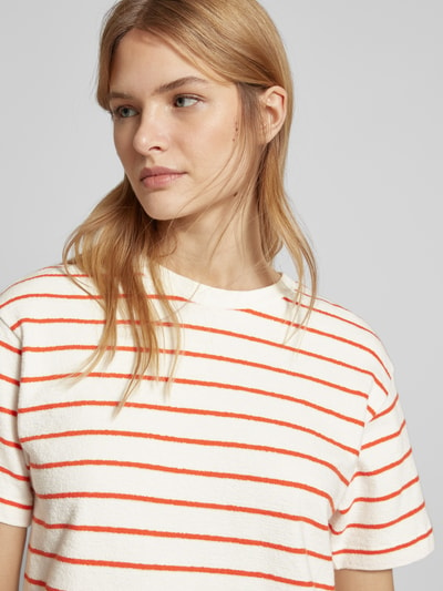 JAKE*S STUDIO WOMAN T-shirt in gebreide look met streepmotief Kersenrood - 3