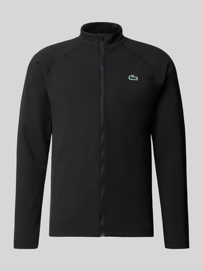 Produktfoto, schwarze Slim fit Trainingsjacke mit Logo-Detail von Lacoste, glatte Oberfläche, Herren Trainingsjacke von Lacoste Sport