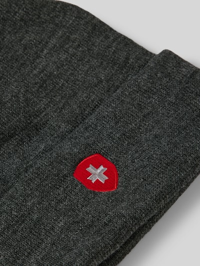 Wellensteyn Mütze mit Label-Patch Mittelgrau Melange 2