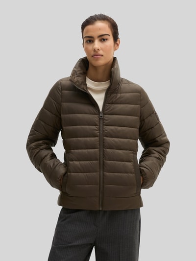 Marc O'Polo regular fit gewatteerd jack met opstaande kraag Donkerbruin - 4