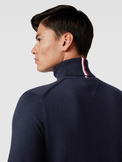 Tommy Hilfiger Rollkragenpullover mit Kaschmir-Anteil und Logo-Stitching Marine 3