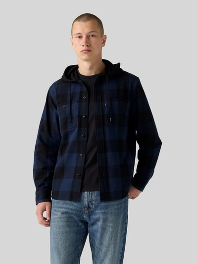 Levi's® Regular Fit Freizeithemd aus reiner Baumwolle mit Kapuze Dunkelblau 4