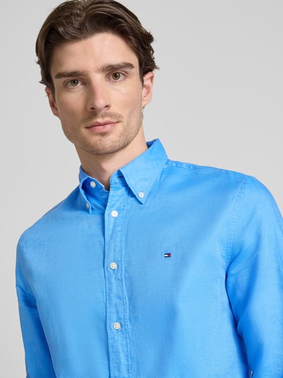 Tommy Hilfiger Regular Fit Freizeithemd aus Baumwoll-Leinen-Mix Royal 3