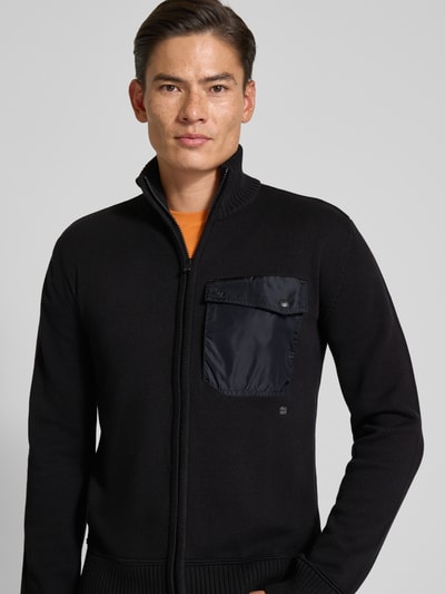 Napapijri Strickjacke mit Stehkragen Modell 'BERTI' Black 3